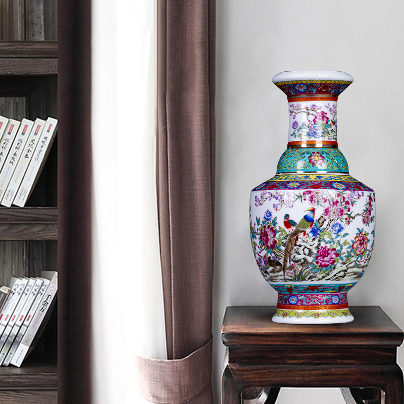 Archaize of jingdezhen ceramics colored enamel painting of flowers and floret bottle of home sitting room porch rich ancient frame adornment furnishing articles