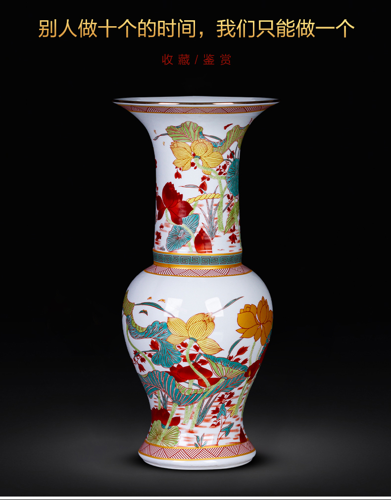 Jingdezhen ceramics colored enamel archaize creative floret bottle rich ancient frame sitting room adornment of Chinese style household furnishing articles