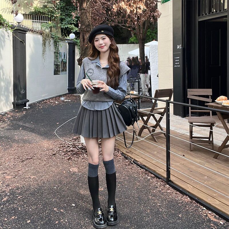 Universal Studios American College Style Miu-Style Disney Amusement Park Jk Uniform Set Dress Outfit for Adults Spring and Summer