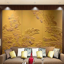 Modern simple sofa soft cover carved bedside TV living room bedroom relief background wall hotel 3D embroidered hard cover