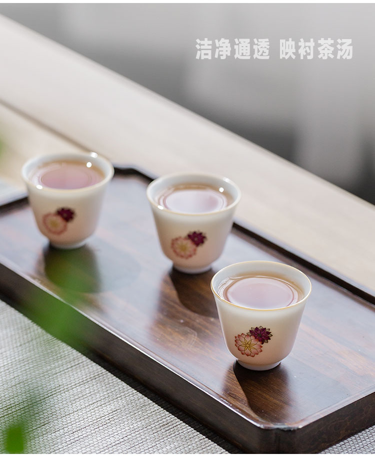 The Escape this hall jingdezhen ceramic cups hand - made pastel kung fu suit sample tea cup single CPU master cup ceramic tea set