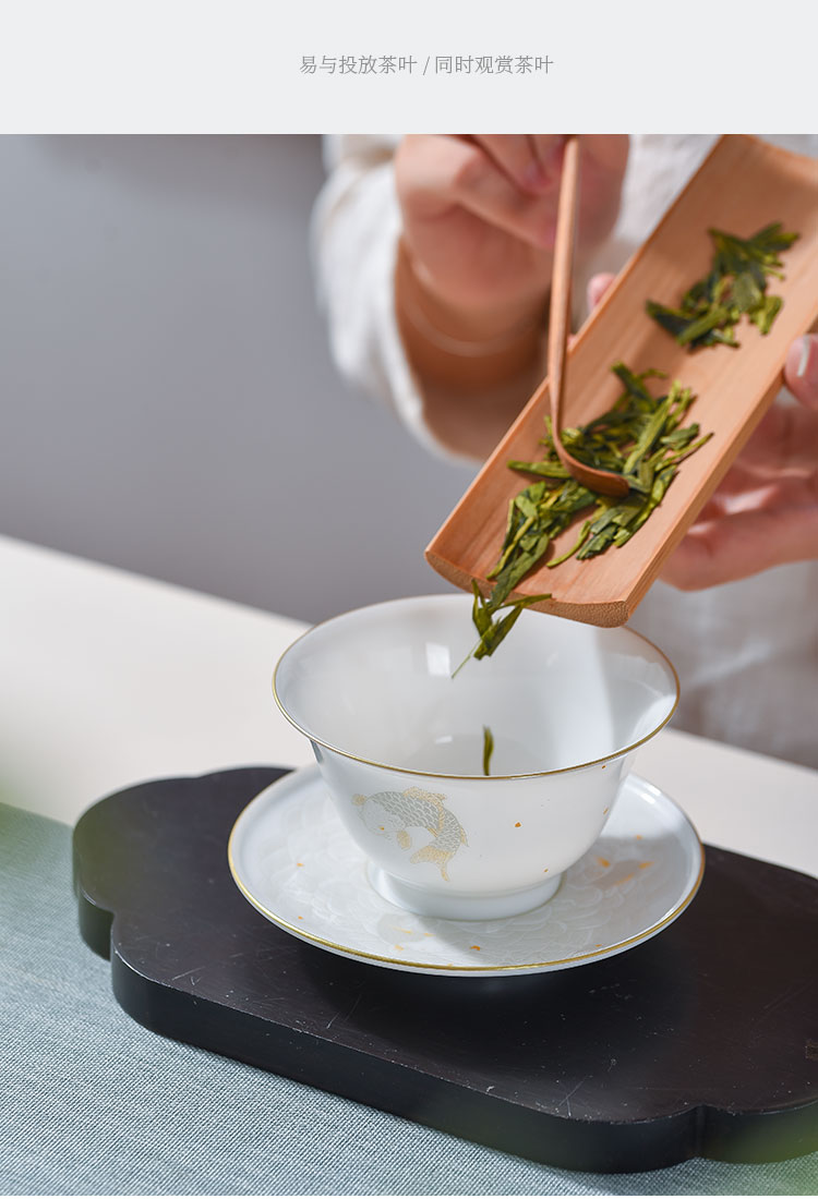 The Escape this hall pure manual white porcelain only three tureen tea cups suit of jingdezhen ceramic cups kung fu tea tea bowl