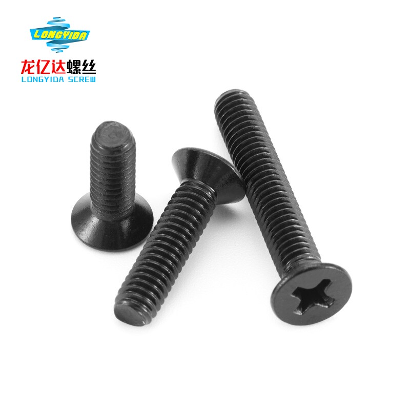 товар из китая m8  304黑色不锈钢819十字沉头螺丝镀黑锌十字平头沉头机牙螺丝钉