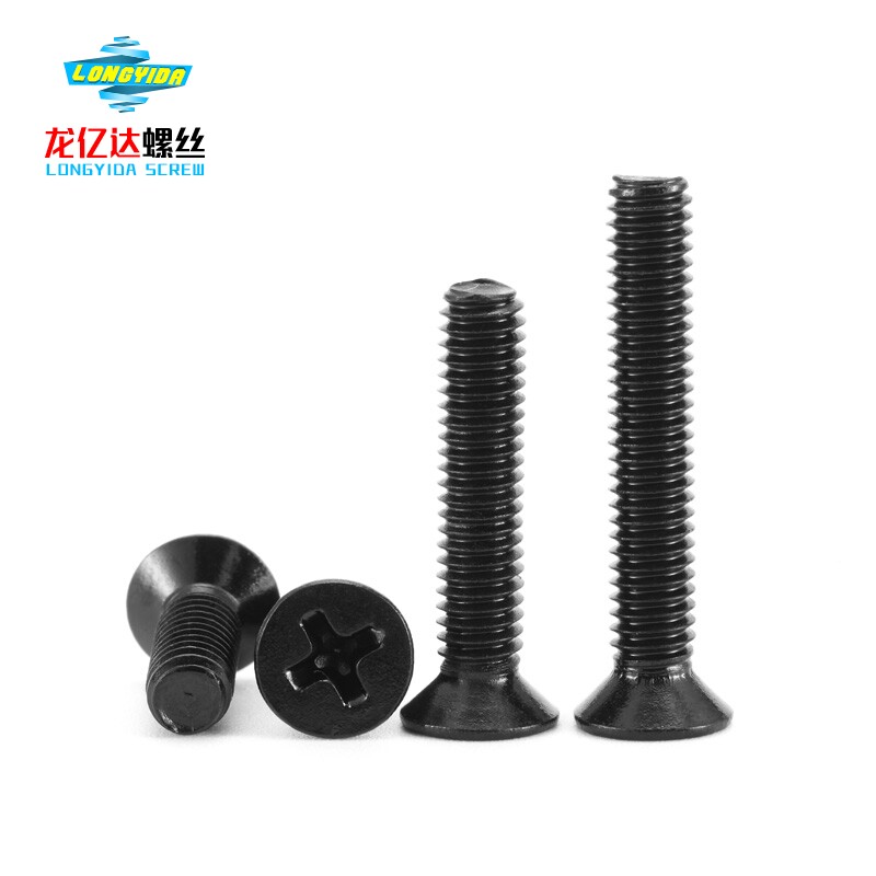 товар из китая m8  304黑色不锈钢819十字沉头螺丝镀黑锌十字平头沉头机牙螺丝钉