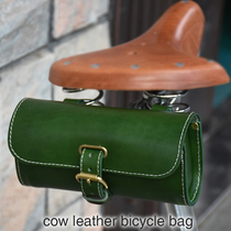 bicycle cow leather saddle bag tweedrun bike bag