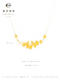 新年礼菜百首饰足金项链喜福系列黄金三生有杏三金项链国风银杏叶