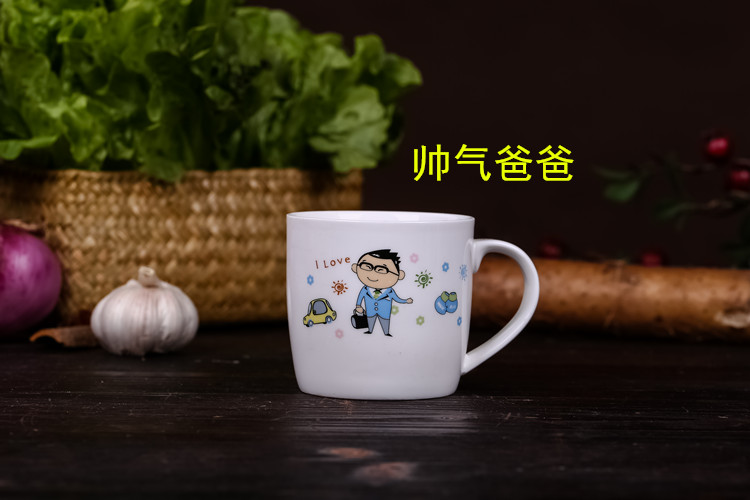 Jingdezhen pottery parent - child cartoon cup new lovely of creative brushing cup a cup of coffee cup