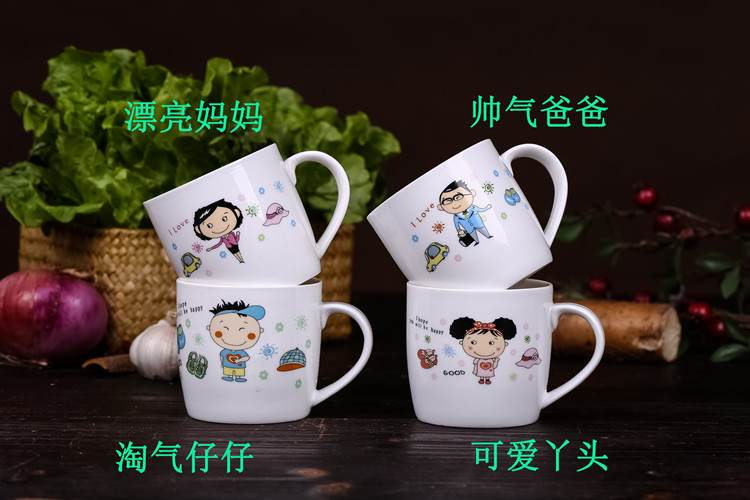 Jingdezhen pottery parent - child cartoon cup new lovely of creative brushing cup a cup of coffee cup