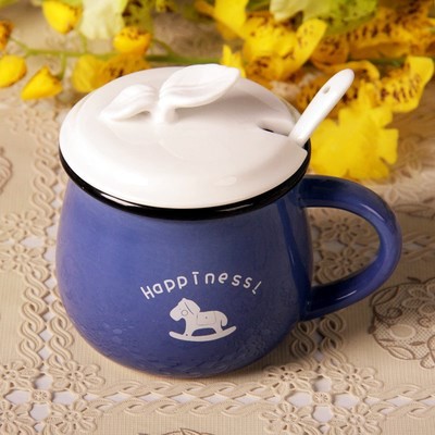 The large capacity of household ceramic cup with breakfast coffee cup mercifully milk cup cereal oats cup big pot - bellied cup