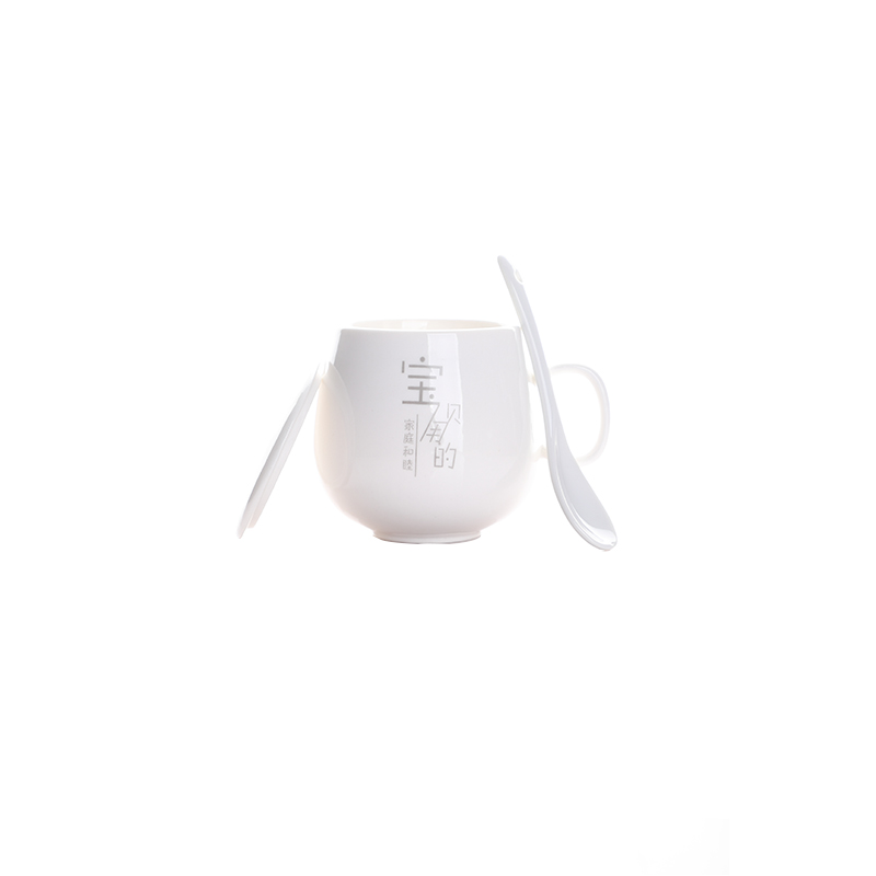 Mark cup suit household with cover teaspoons of creative move of three of four cup cup ceramic family pack