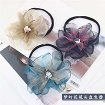 New meatball head flower curler styling device Korean headdress Lazy fluffy flower bud artifact hair band Female