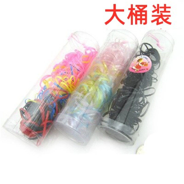 Large barrelled disposable small leather fascia Korean version not easy to break black hair ring children hair ring hair accessories headwear manufacturer direct