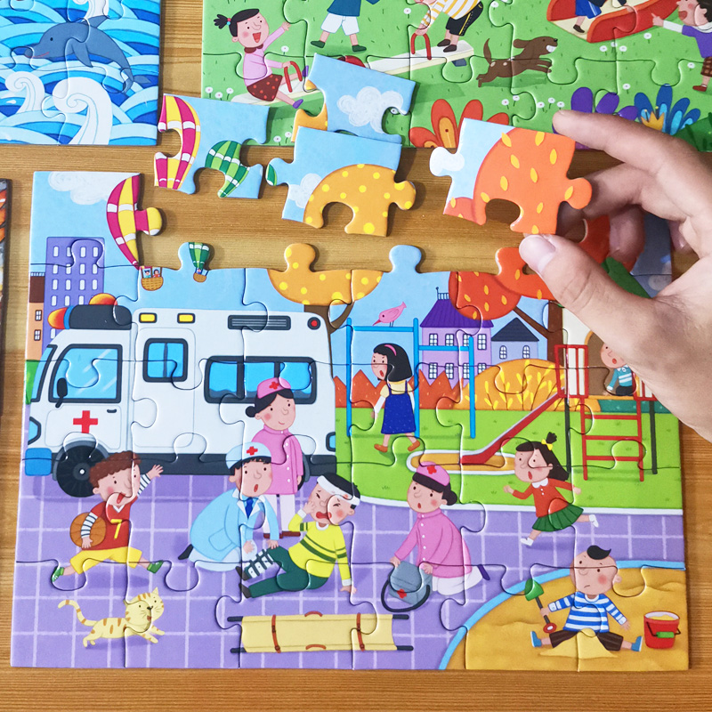Early Childhood Jigsaw Puzzle Baby Puzzle power Early teaching toy 3456-year-old young male girl paper into the stepped large flat plot
