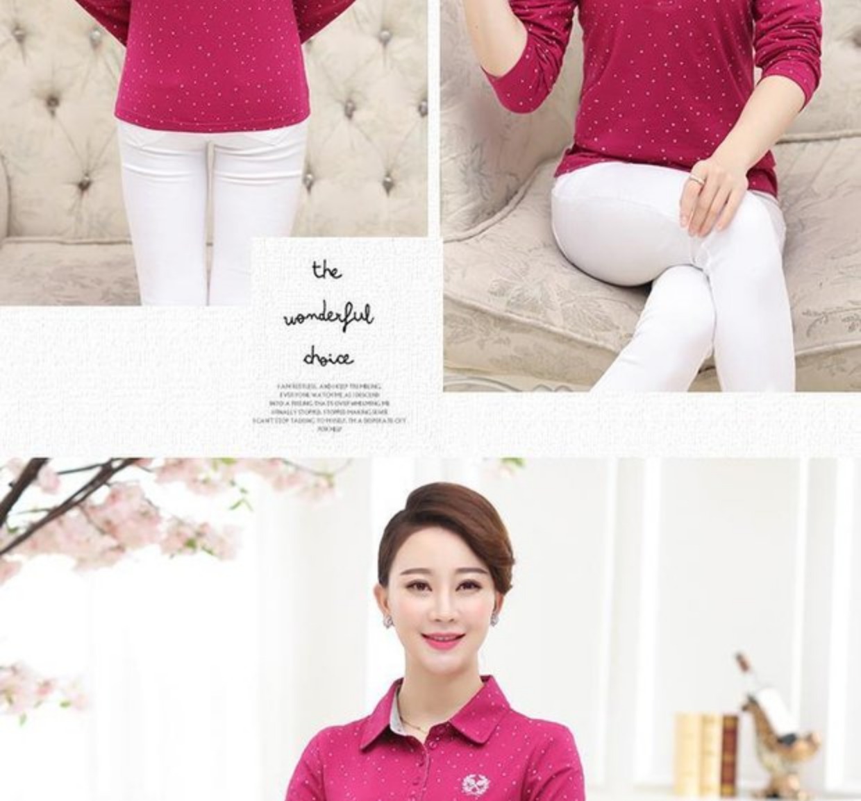 Áo thun cotton mùa thu 2018 mới dành cho nữ có kích thước lớn. quần áo cho mẹ