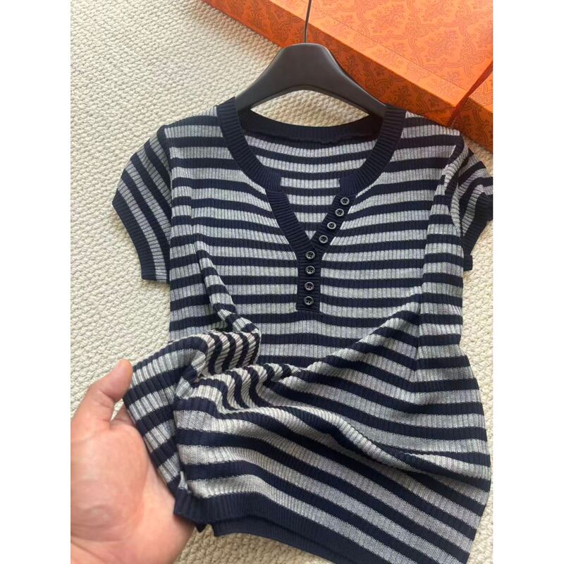Praise 235689 New Striped Casual Knit Sweater