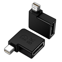 Suitable for minidp to dp HD line female 1 4 elbow right angle converter dp line small to large thunderbolt 2 display interface connection adapter projector mac apple computer notebook