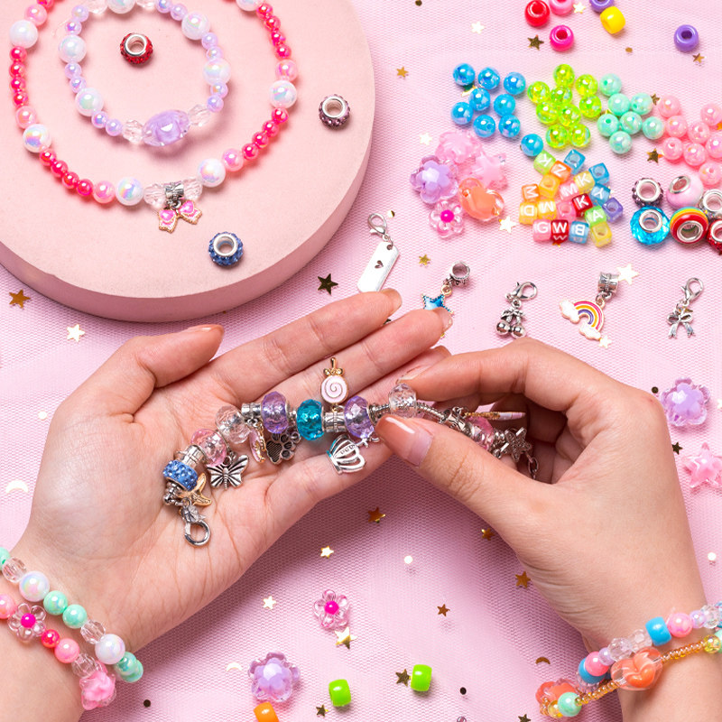 Children Toy Daughter's Treasure String Beads Handmade Diy Material Little Girl's First Accessories Box Girl 6 Birthday Gift 10-Taobao