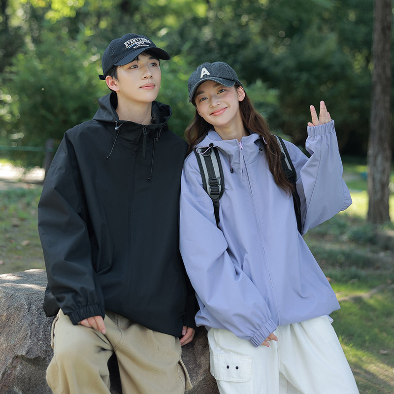 Hooded Jacket 2025 Spring and Autumn New Style Unisex Windproof and Waterproof Couple Outdoor Mountaineering Clothing
