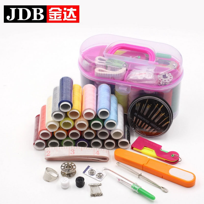 Jinda home household needlework box Sewing thread set Sewing and mending tools Portable needlework bag 