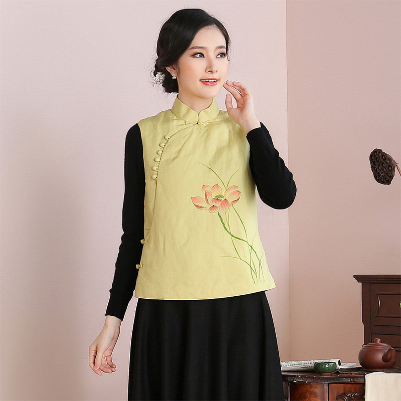 Chinese flagrobe pony vest for New Year's clothes adult vest Chinese style and tangling female katton autumn and winter 550