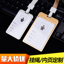 Aluminum Alloy Work Signs Card card sleeve Employee work card Custom Chest Card Pvc Work License for making