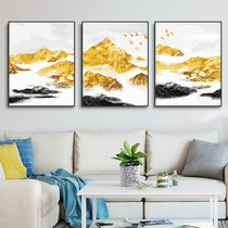 diy digital oil painting living room scenery Triple Three spelling large manual painting color oil decoration painting gilt Mountain River