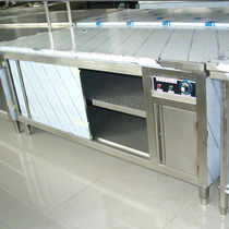 Stainless steel workbench warm dish cabinet horizontal sliding door operation cabinet kitchen bowl chopsticks cup medium temperature cleaning can be customized