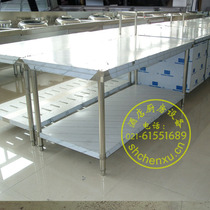 Customized stainless steel double-layer Workbench finishing table kitchen white steel equipment size can be customized