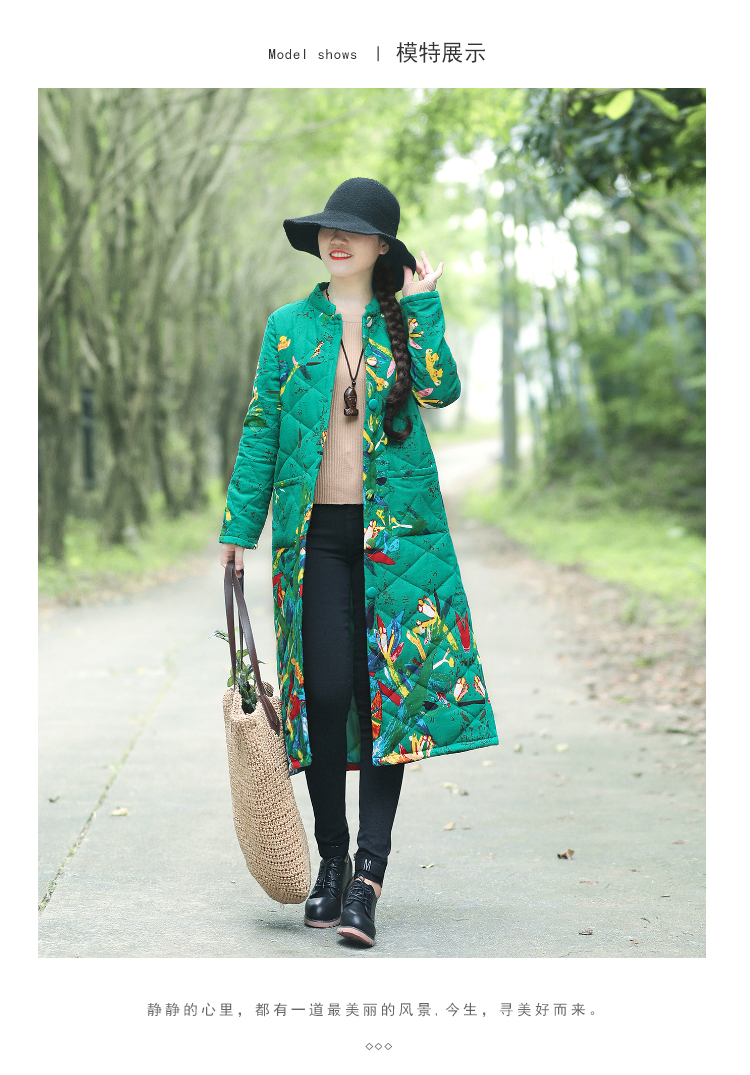 2018 thu đông mới phong cách quốc gia áo khoác nữ retro cotton dài phần dày áo khoác cotton ấm áp kiểu Trung Quốc Tang áo phao nữ đẹp 2020