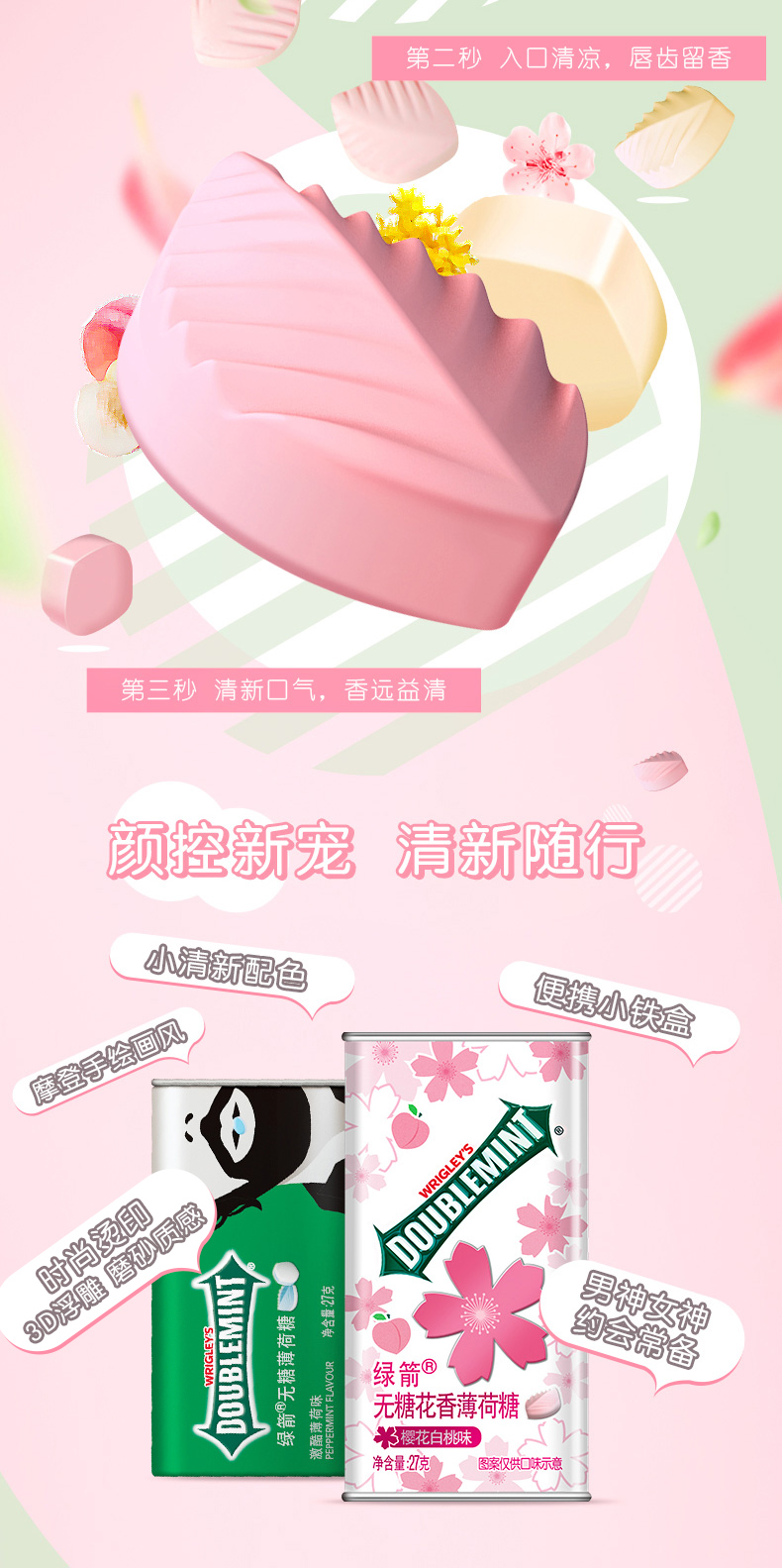 绿箭 无糖薄荷糖 多口味组合7盒装 图4