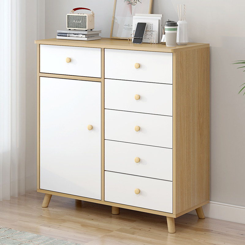 Bucket Cabinet Five Bucket Cabinet Containing Cabinet Solid Wood Leg Cupboard Containing Cabinet Bedroom Simple modern five-bucket Closet Living Room Drawer Cabinet