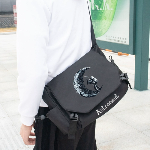 Бретели, черная японская трендовая сумка через плечо, небольшая дизайнерская сумка на одно плечо, подходит для студента