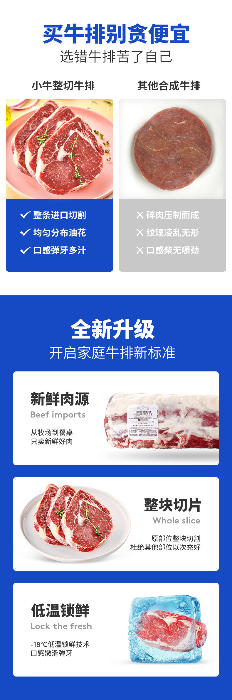 小牛凯西 整切牛排套餐 100g*10片 图4