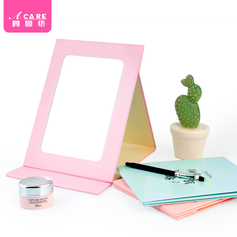 Folding Paper Mirror Dorm Room Desktop Carry-on portable desktop Flip Style Student Dresser MAKEUP MIRROR HIGH DEFINITION MIRROR FACE