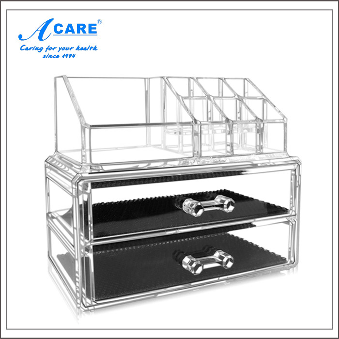 acare desktop extraction cabinet transparent cosmetic storage box large number creative makeup table shelf European style portable