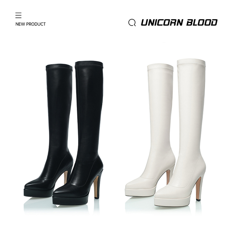 Unicornblood New Pointed-Toe Height-Enhancing and Slimming High-Heeled Elastic Fashion Long Boots Shoes High Boots Version 3.0 Unicornblood New Pointed-Toe Height-Enhancing and Slimming High-Heeled Elastic Fashion Long Boots Shoes High Boots Version 3.0
