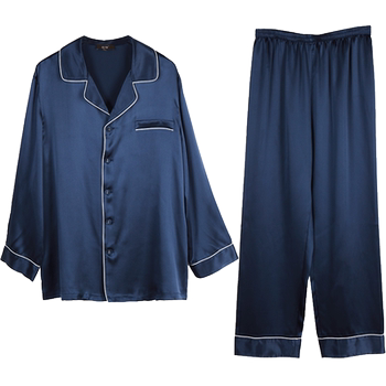 Jinsanta heavy silk pajamas ຜູ້ຊາຍພາກຮຽນ spring ແລະ summer ສອງສິ້ນຊຸດ 100% mulberry silk fashion loose homewear set