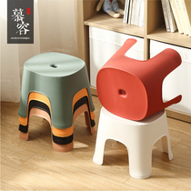 Non-slip home stool childrens cartoon stool baby thick plastic bench frosted foot stool