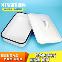 High temperature resistant chemical laboratory with lid enamel tray square plate 9 11 5 inch 24*16 30 * 20cm