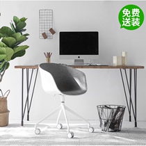 Creative Nordic computer desktop loft solid wood industrial study home custom simple single writing table