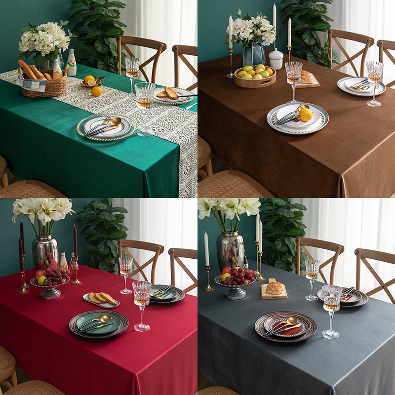Pure colour velvet light extravagant table Bink green custom minimalist Nordic art small clear new suede table cloth table cloth