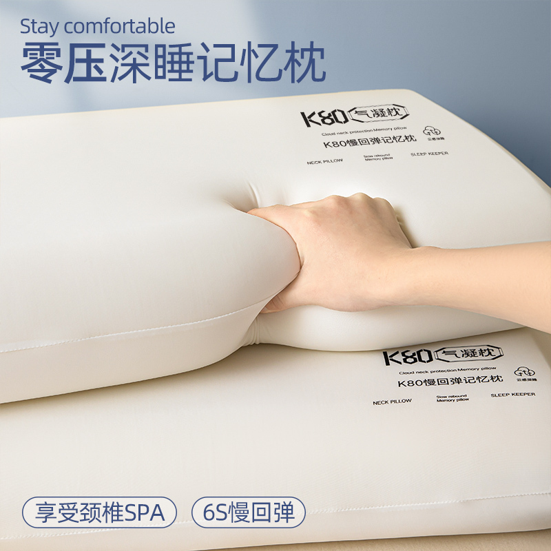 Zero-Pressure Slow Rebound Deep Sleep Pro3 Memory Foam Pillow Core for Hotel and Home Use, a Pair for Cervical Spine Protection and Sleep Aid