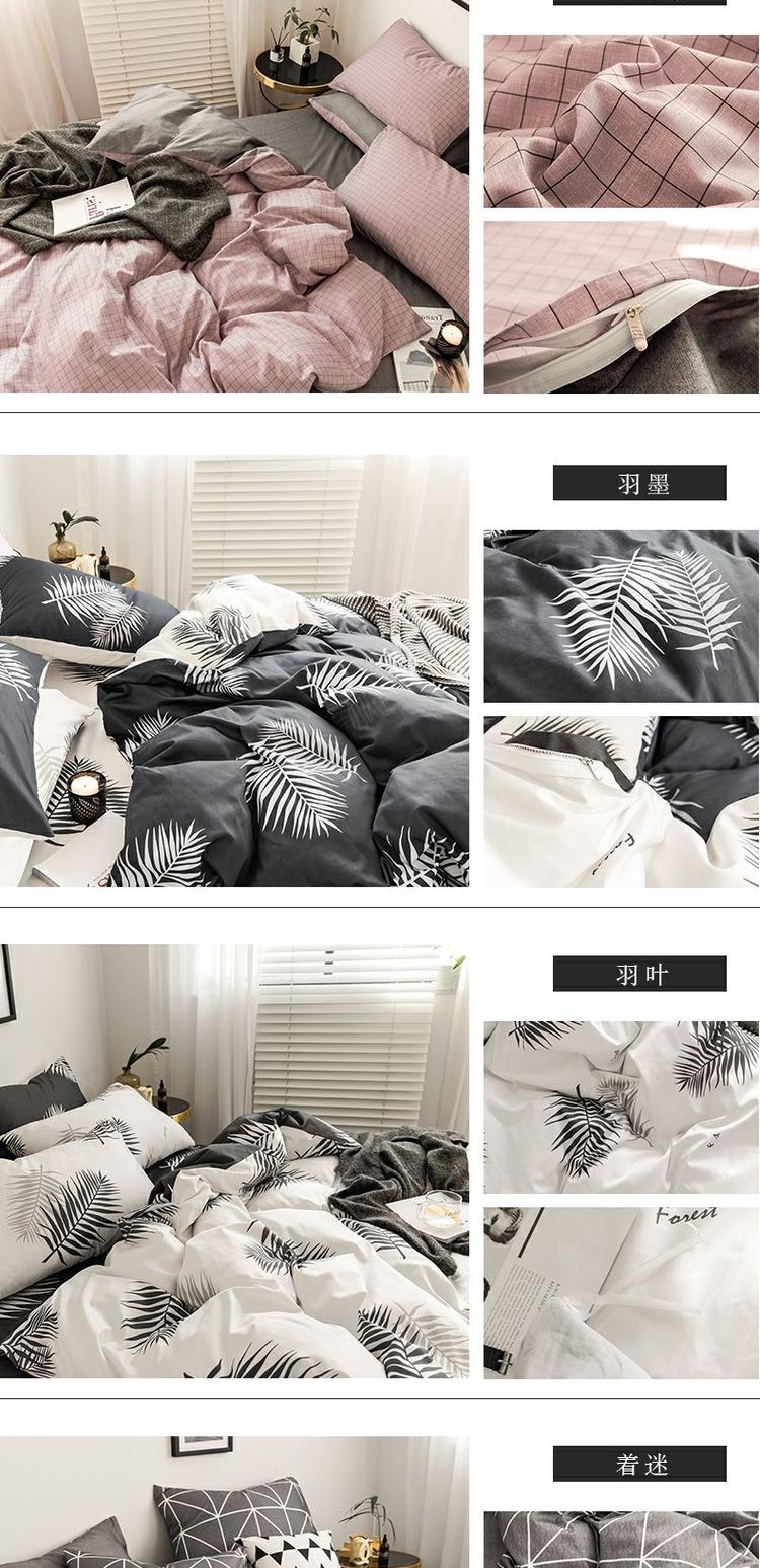 Bộ đồ giường bằng vải cotton màu đỏ bốn mảnh cotton màu nude ngủ thân thiện với bộ đồ giường bằng vải bông - Bộ đồ giường bốn mảnh chăn ga gối đệm hanvico giảm giá