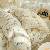 Хлопковый комплект, простыня, пододеяльник, 4 предмета, 3 предмета