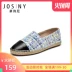 Zhuo Shini 2020 Spring new low-top casual all-match giữa miệng giày tròn mũi nhọn đính sequin gót phẳng phụ nữ - Giày cắt thấp