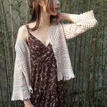 Hollow knitted sunscreen clothes womens shawl summer 2021 new outer matching sundress thin cardigan small jacket