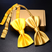 Mens bow tie satin business Wedding groom bow solid champagne gold yellow wine black white tide