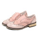 Small leather shoes women's British college wind spring new thick heel flat bottom retro large size small size single shoes Brogue carved shoes