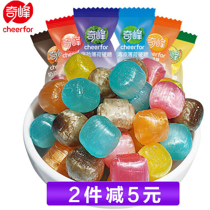 Qifeng strong cool mint candy 500g apple orange pineapple VC hard candy scattered candy candy