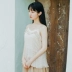 Summer 2019 hè mới văn học retro phụ nữ chạm đáy không tay nhỏ tươi vest quây áo sơ mi nữ - Áo ba lỗ